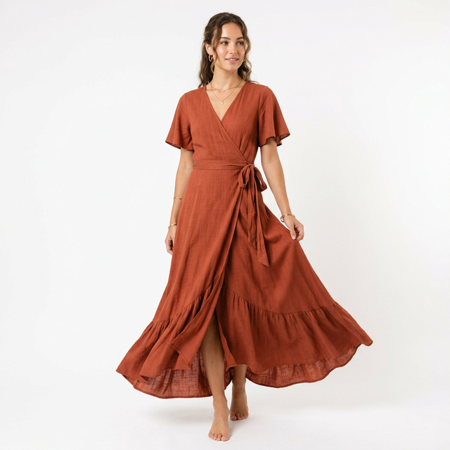 Đầm Maxi Boho Wrap